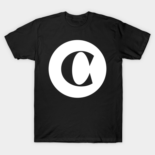 C (Letter Initial Monogram) T-Shirt by n23tees